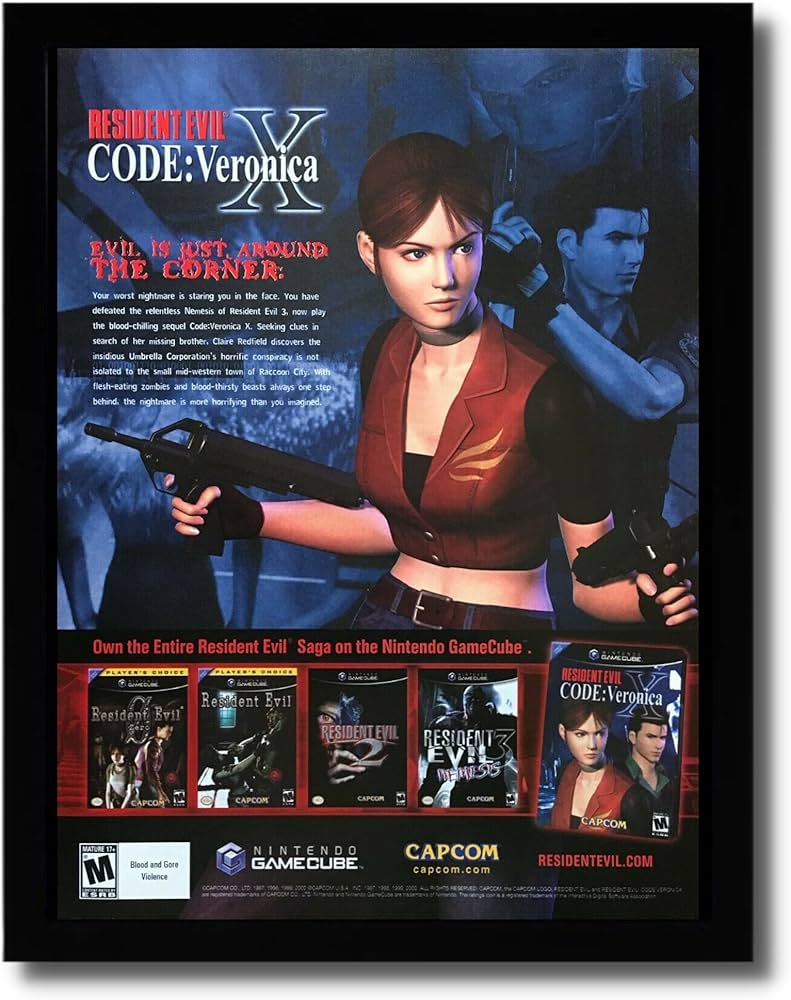 Amazon.com: Resident Evil Code Veronica X Framed Print Ad/Poster